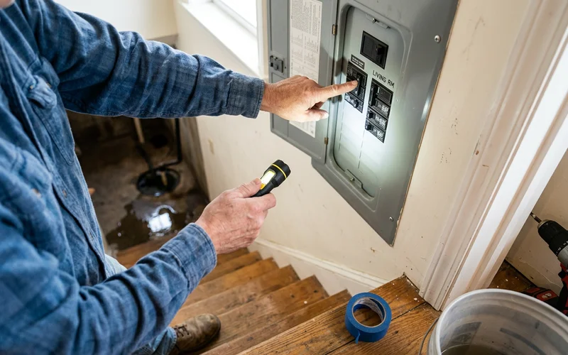 Shutting off a breaker from a dry position