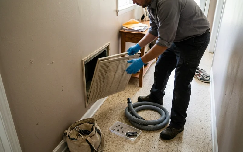 HVAC vent accessed during decontamination