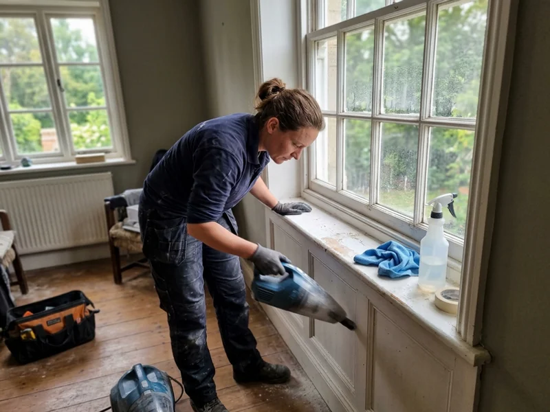 HEPA vacuuming construction dust after a renovation